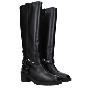 Stuart Weitzman Black Leather High Heel Boots