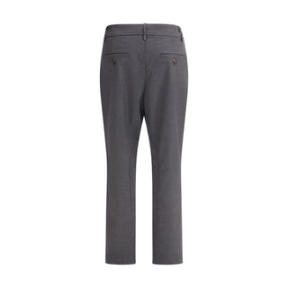 Brunello Cucinelli Bicolor Fleece Wool Casual Pants