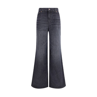 Chloé Black Cotton Flared Jeans