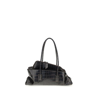 The Attico Black Calf Leather Bos Taurus Shoulder Bag