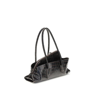 The Attico Black Calf Leather Bos Taurus Shoulder Bag
