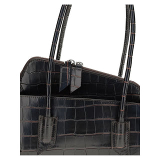 The Attico Black Calf Leather Bos Taurus Shoulder Bag