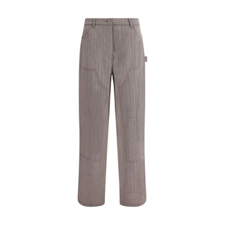 Golden Goose Brown Fleece Wool Casual Pants