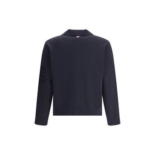 Thom Browne Blue Fleece Wool Cardigan