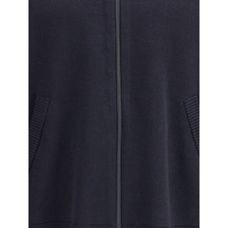 Thom Browne Blue Fleece Wool Cardigan