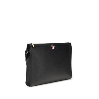 Thom Browne Black Calf Leather Bos Taurus Clutch Bag