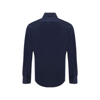 Brunello Cucinelli Blue Silk Shirt