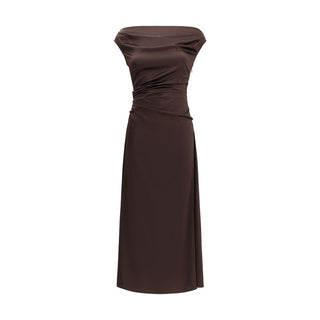 Staud Brown Silk Cocktail Dress