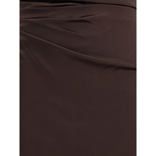 Staud Brown Silk Cocktail Dress