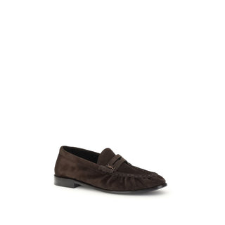 Saint Laurent Brown Calf Leather Bos Taurus Slip-On Loafers - VAZLUXE.COM