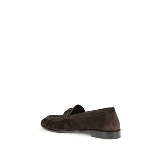 Saint Laurent Brown Calf Leather Bos Taurus Slip-On Loafers - VAZLUXE.COM