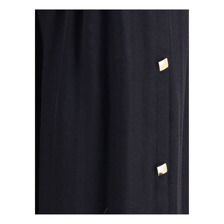 Kristina Ti Black Fleece Wool Long Skirt