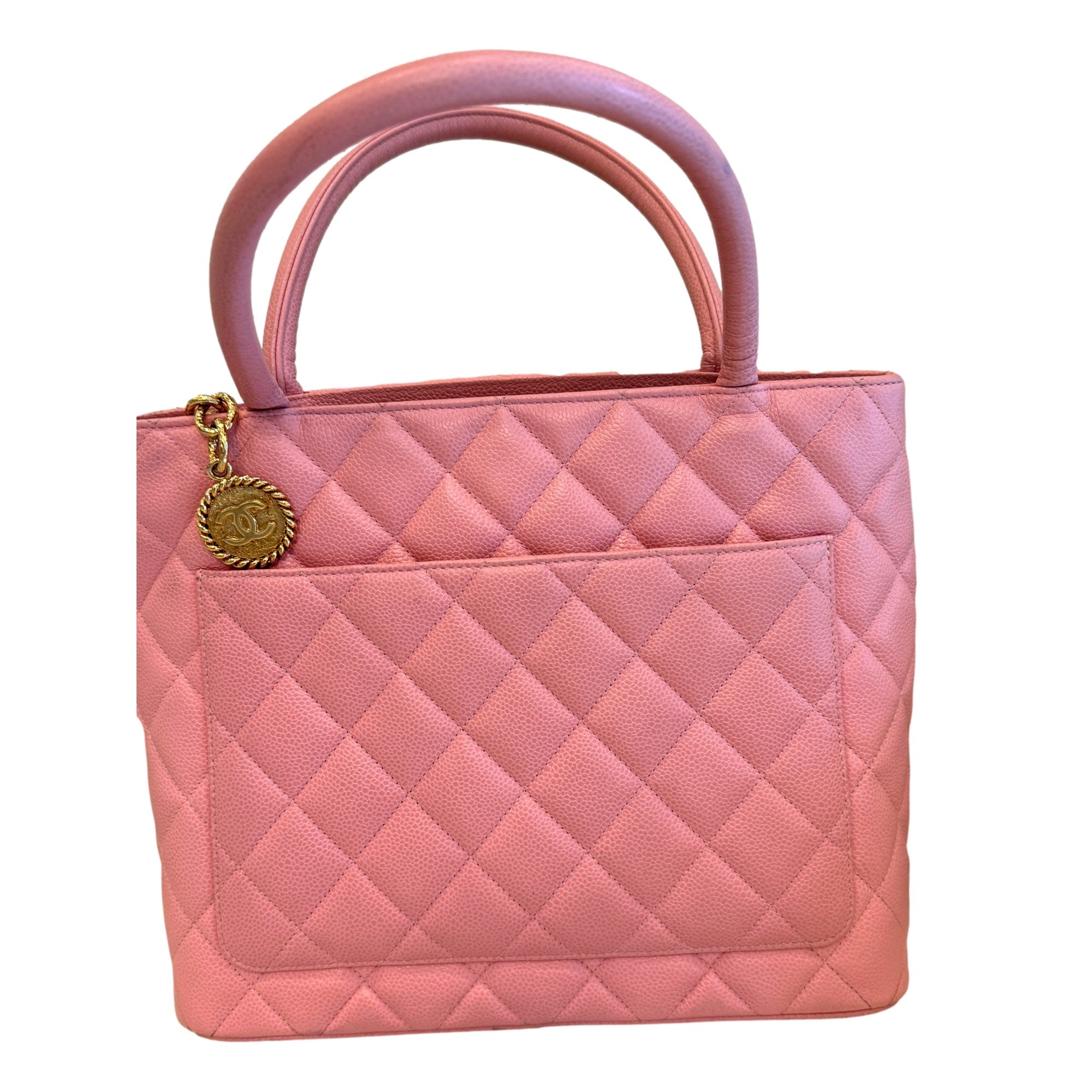 Chanel Caviar Quilted Leather Medallion Tote Pink