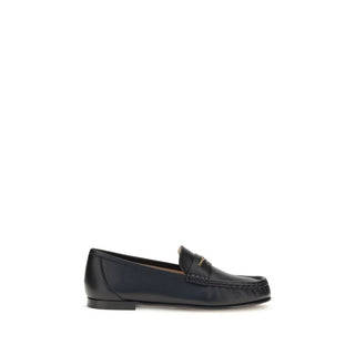 Chloé Black Calf Leather Bos Taurus Slip-On Loafers