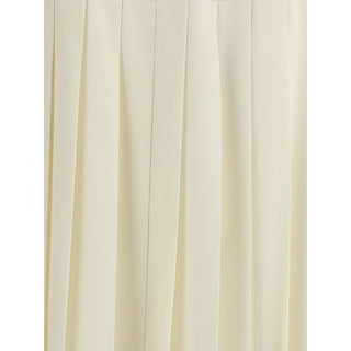 Alessandra Rich White Fleece Wool Midi Skirt