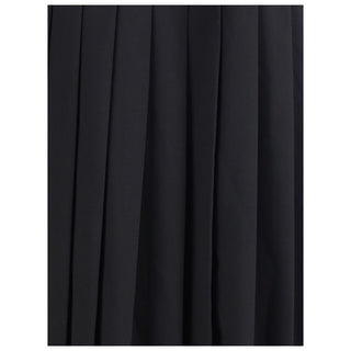 Alessandra Rich Black Fleece Wool Midi Skirt