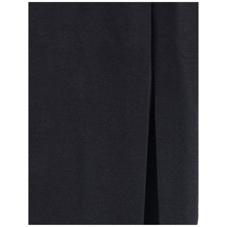 Alessandra Rich Black Fleece Wool Long Skirt