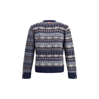Thom Browne Blue Wool Cardigan