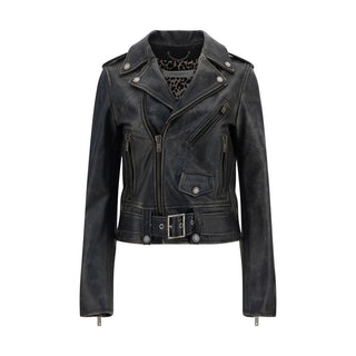 Golden Goose Black Calf Leather Bos Taurus Biker Jacket