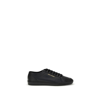 Saint Laurent Black Calf Leather Bos Taurus Low Top Sneakers