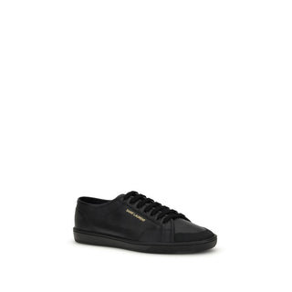 Saint Laurent Black Calf Leather Bos Taurus Low Top Sneakers