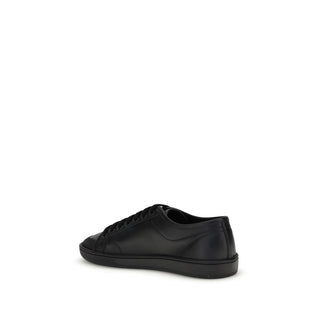 Saint Laurent Black Calf Leather Bos Taurus Low Top Sneakers