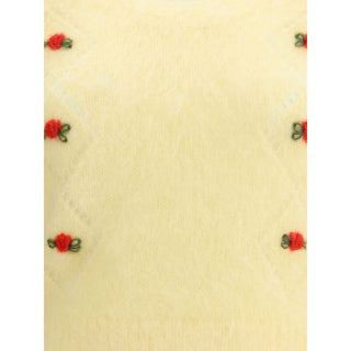 Alessandra Rich Yellow Mohair Sweatshirt