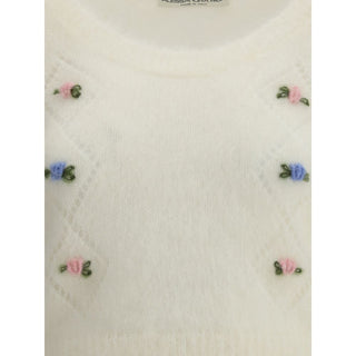 Alessandra Rich White Mohair Sweatshirt