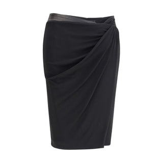 Versace Black Viscose Midi Skirt