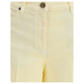 Etro Yellow Cotton Straight-Leg Jeans