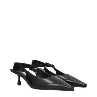 Jimmy Choo Black Leather Flat Sandals