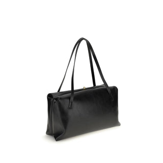 Jil Sander Black Calf Leather Bos Taurus Shoulder Bag