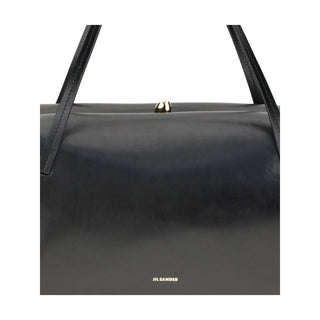 Jil Sander Black Calf Leather Bos Taurus Shoulder Bag