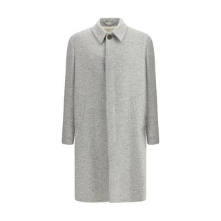 Lardini Gray Fleece Wool Coat