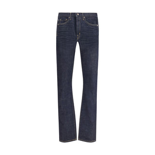 Tom Ford Blue Cotton Straight-Leg Jeans