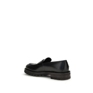 Ferragamo Black Rubber Slip-On Loafers