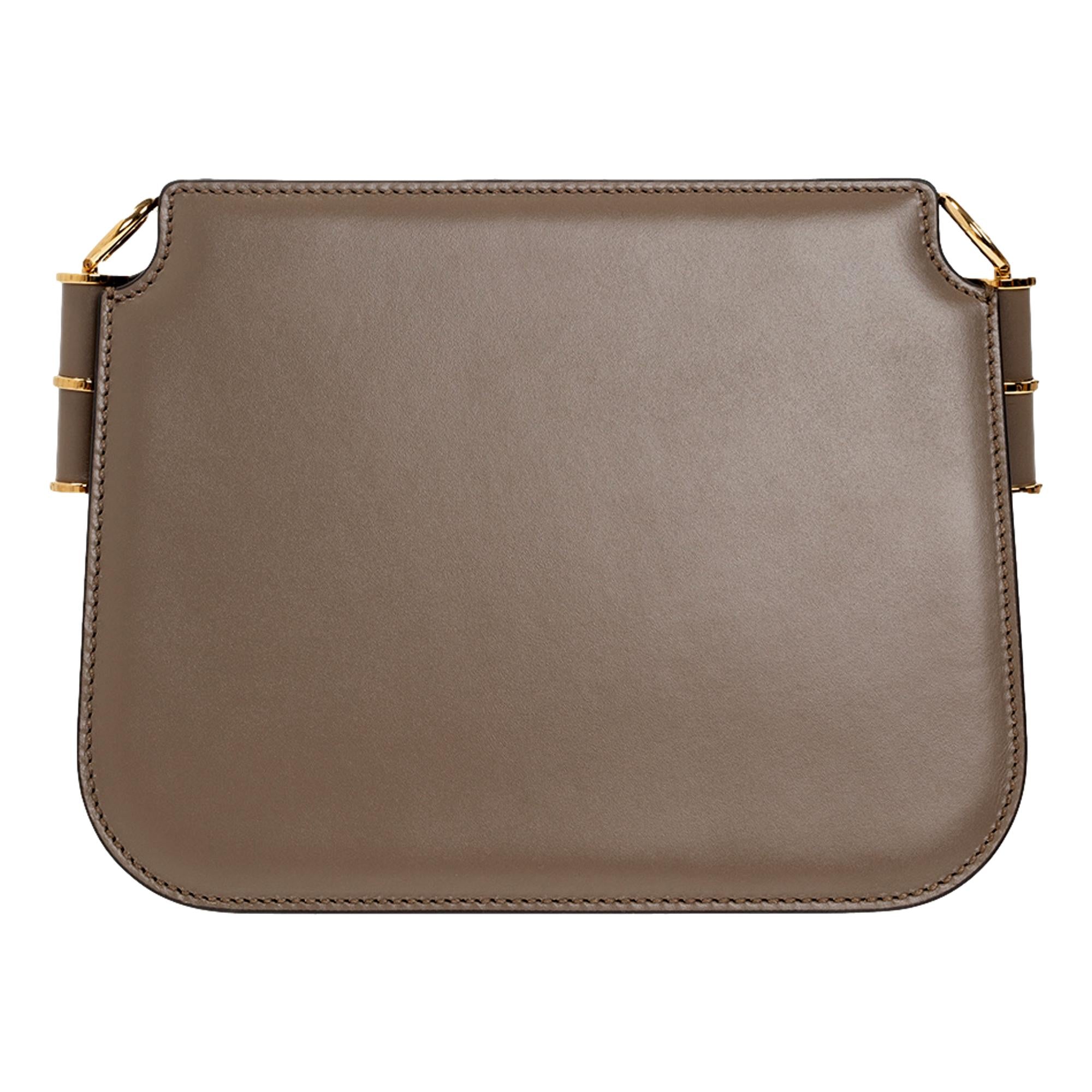 Fendi Touch Taupe Tartufo Leather Shoulder Bag