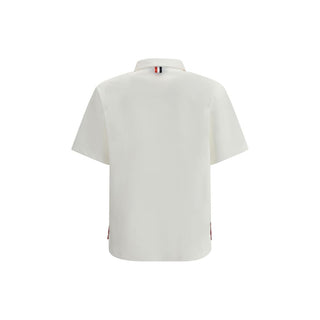 Thom Browne White Cotton Polo Shirt