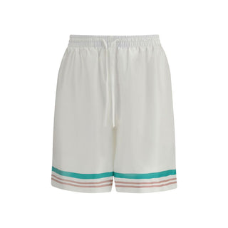 Casablanca White Silk Bermuda Shorts