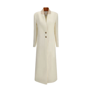 Di Stavnitser White Fleece Wool Coat