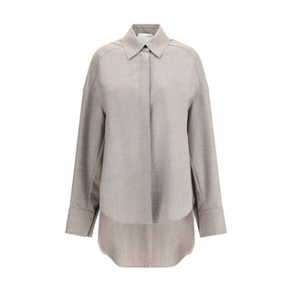Di Stavnitser Gray Fleece Wool Dress Shirt