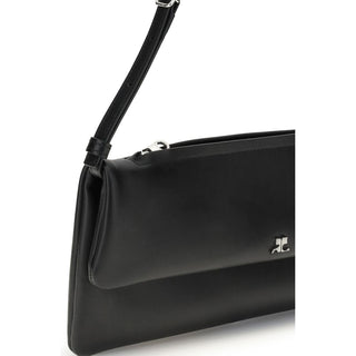Courrèges Black Calf Leather Bos Taurus Shoulder Bag