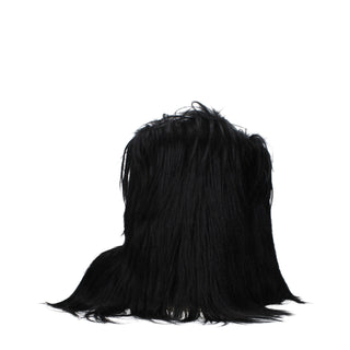 Rick Owens Black Fur Ankle Boots