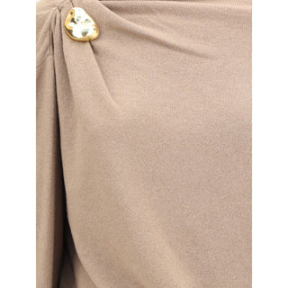 Fabiana Filippi Beige Fleece Wool Casual Dress