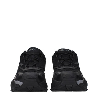 Versace Black Fabric Athletic Sneakers