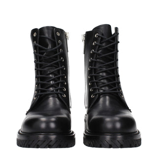 Off-White Black Leather Ankle Boots