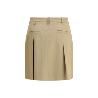 Brunello Cucinelli Beige Cotton Mini Skirt