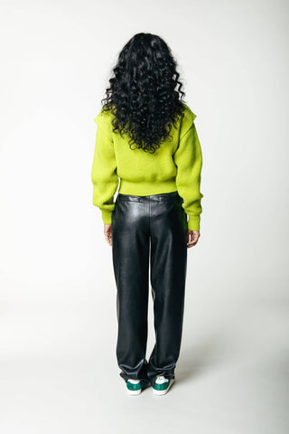 Colourful Rebel - Rus Vegan Leather Pants | Black: Black / M