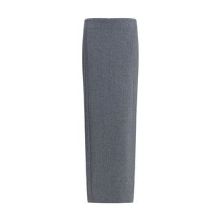 Thom Browne Gray Fleece Wool Long Skirt