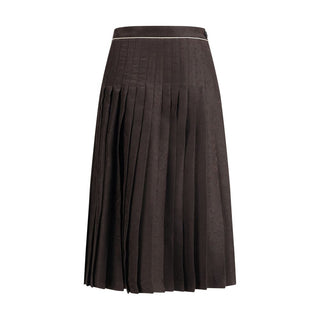 Burberry Brown Silk Midi Skirt